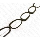 Water Bufallo Horn Irregular Oval Crosscut Black Matte...