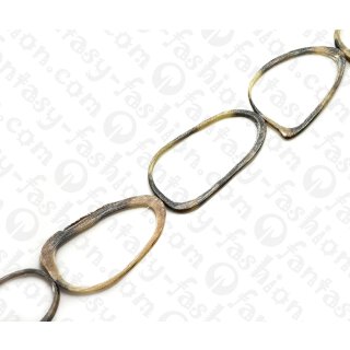 Water Bufallo Horn Irregular Oval Crosscut White Matte 93-95mm / 5pcs.