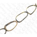 Water Bufallo Horn Irregular Oval Crosscut White Matte...