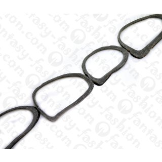 Water Bufallo Horn Irregular Oval Crosscut Black Matte 112-115mm / 5pcs.