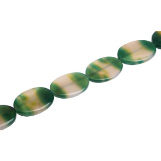 Stone green/white flat oval / 40x32mm.