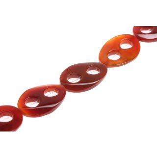 Stone Red line agate oval with ring / 65x45mm.