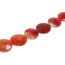 Stone Red line agate flat round faceted / 40mm.