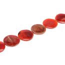 Stone Red line agate flat round faceted / 42mm.
