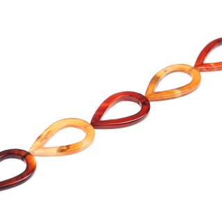 Stone Red line agate teardrops / 50mm.