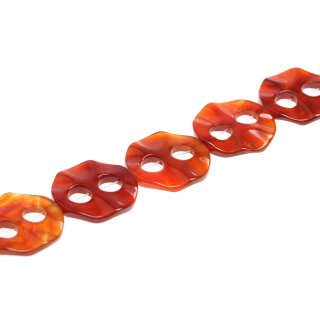 Stone Red line agate flat with ring / 45mm.