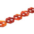 Stone Red line agate flat with ring / 45mm.