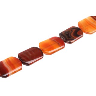 Stein Perlen Red line agate square rounded / 46mm.