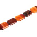Stein Perlen Red line agate square rounded / 46mm.