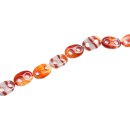 Stone red line agate oval ring / 18mm.