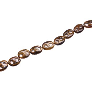 Stein Perlen Yellow tiger eye oval ring / 15mm.