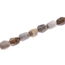 Stein Perlen green magic agate oval  faceted / 28mm.