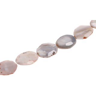 Stein Perlen grey agate Flat round irreg. / 42mm.