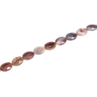 Stein Perlen grey agate oval  faceted / 20mm.