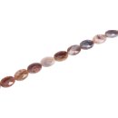 Stein Perlen grey agate oval  faceted / 20mm.