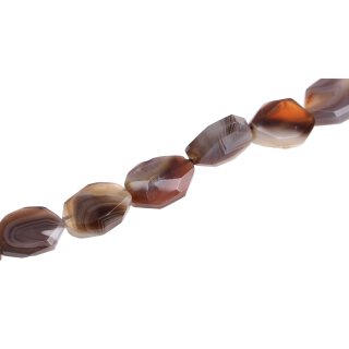 Stein Perlen grey agate oval faceted / 25mm.