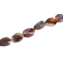 Stein Perlen grey agate oval faceted / 25mm.