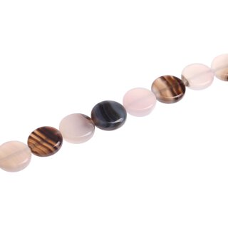 Stone grey agate flat round   / 22mm.