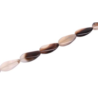 Stone grey agate oval twist / 40x20mm.