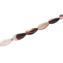 Stein Perlen grey agate oval twist / 40x20mm.