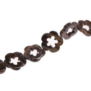 Stone dyed stripe jasper flower / 33mm.