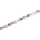 Stein Perlen Grey cloudy QZ oval    / 18mm.