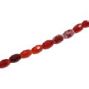 Stone red line agate oval faceted / 15mm.