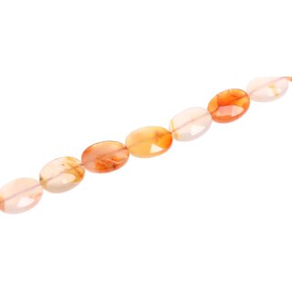 Stone red line agate oval faceted / 20mm.