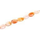 Stone red line agate oval faceted / 20mm.