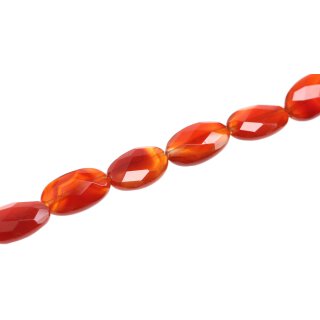 Stone red line agate oval faceted / 28mm.
