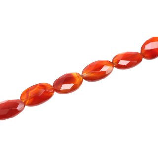 Stone red line agate oval faceted / 28mm.