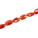 Stone red line agate oval faceted / 28mm.