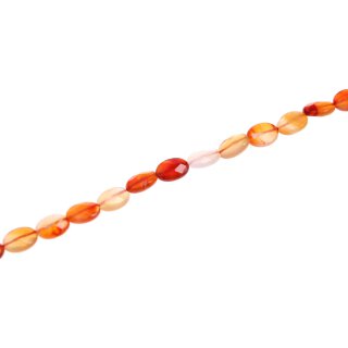 Stone red line agate oval faceted / 13mm.