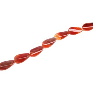 Stein Perlen red line agate oval twist / 28mm.