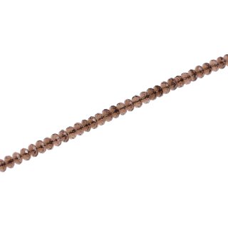 Stone Smoke Quarzt saucer faceted / 5x8mm.