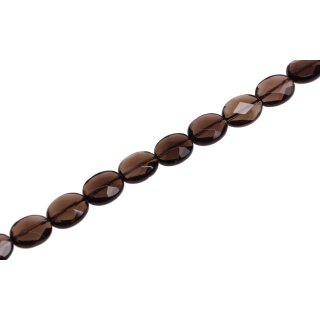 Stein Perlen Smoke Quarzt oval faceted / 16mm.