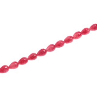 Stone Rhodonite pink teardrop faceted / 12mm.