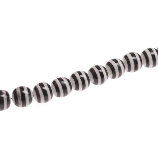 Stein Perlen Marble black & white round beads / 25mm.