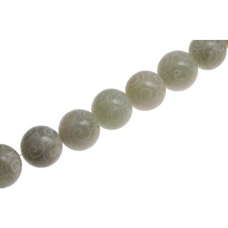 Stone Jade carved round beads / 25mm.