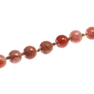 Stone Red line agate round beads / 16mm.