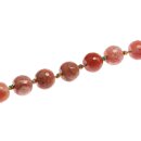 Stone Red line agate round beads / 16mm.