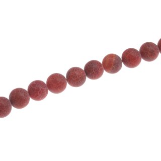 Stone Red line agate matt round beads / 18mm.