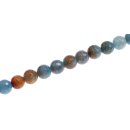 Stone blue agate round beads / 16mm.