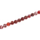 Stone Red line agate round beads / 16mm.