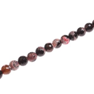 Stone Agate pink faceted round beads / 14mm.