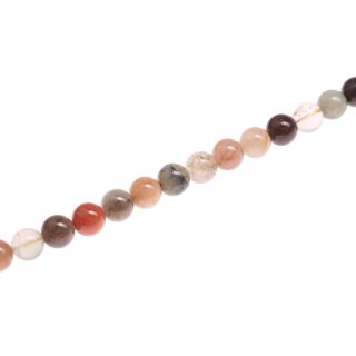 Stone Crystal mix round beads / 14mm.