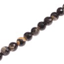 Stein Perlen Black agate faceted round beads / 13mm.