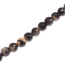 Stone Black agate faceted round beads / 13mm.