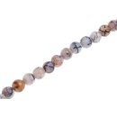 Stone agate grey faceted round beads / 12mm.