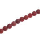 Stone agate red line matt  round beads / 11mm.